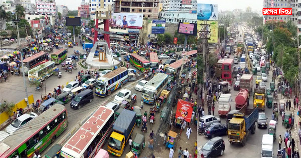 শহরে যানজট-অবৈধ স্ট্যান্ডে নাকাল শহরবাসী