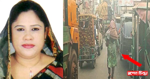 রাস্তায় হঠাৎ লাঠি হাতে ফাতেমা মনির