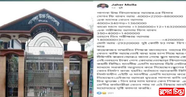 পাগলা উচ্চ বিদ্যালয়ে অনিয়মের অভিযোগ