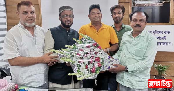 নবাগত ওসিকে রাসেলের নেতৃত্বে জাতীয় শ্রমিক লীগের শুভেচ্ছা