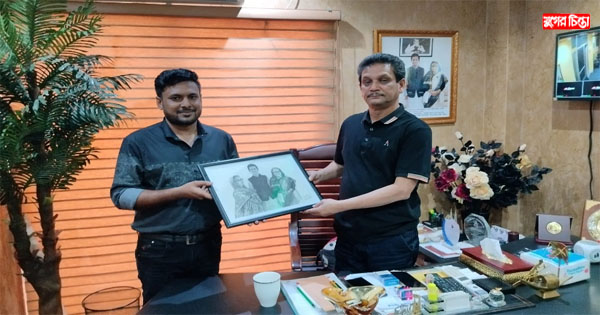 শেখ কামরুল ইসলাম লিটুর সাথে সৌজন্য সাক্ষাত করেন চিত্রশিল্পী সাইদ