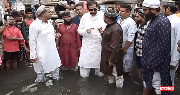 লালপুরে জলাবদ্ধতা নিরসনে &lsquo;ময়লা পানিতে&rsquo; নামলেন শামীম ওসমান