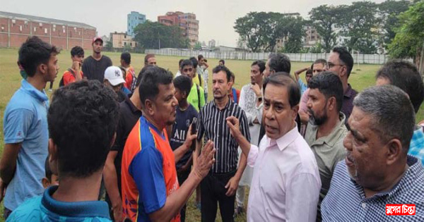 ওসমানী পৌর স্টেডিয়াম মাঠ&nbsp;পরিদর্শন করলেন মাসুদুজ্জামান