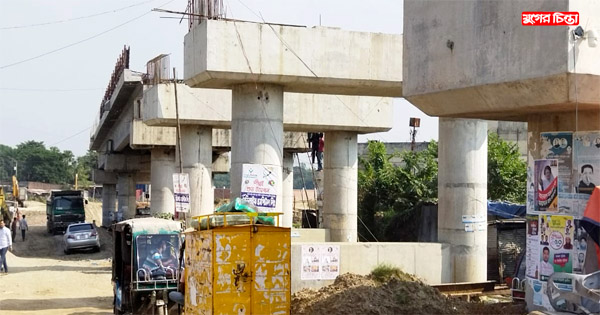 রূপগঞ্জে ইছাপুরা-পাতিরা বালুসেতু নির্মাণ কাজের ধীরগতিতে দুর্ভোগে